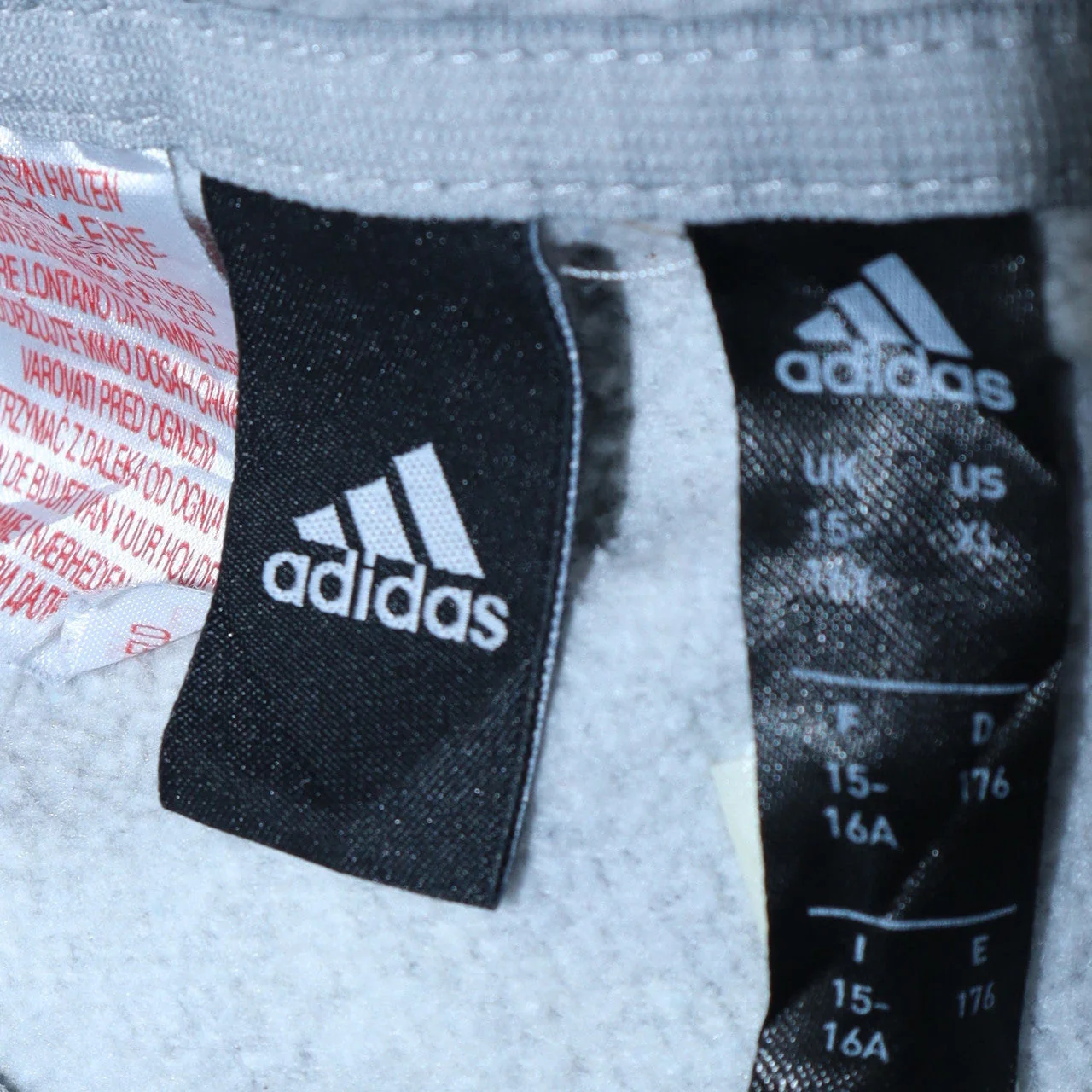 Adidas Boys Grey Pullover Hoodie 15-16 Years Classic Fit Sportswear - Image 5