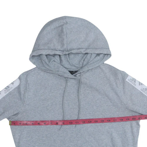 Adidas Boys Grey Pullover Hoodie Size L Fleece Sportswear - Image 2