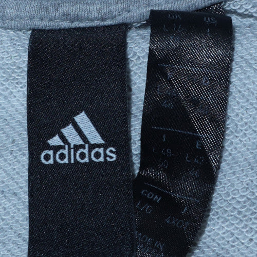 Adidas Boys Grey Pullover Hoodie Size L Fleece Sportswear - Image 5