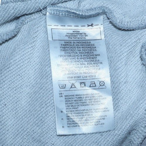 Adidas Boys Grey Pullover Hoodie Size L Fleece Sportswear - Image 6