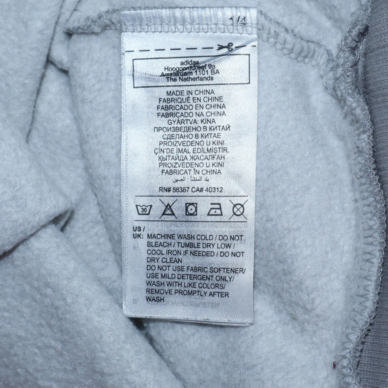 Adidas Boys Grey Pullover Sweatshirt 13-14 Years Crew Neck Fleece Jumper - Image 5