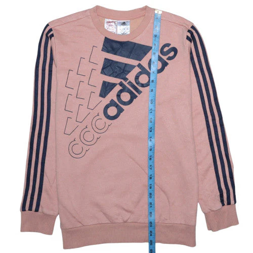 Adidas Boys Pink Logo Pullover Sweatshirt 13-14 Years Long Sleeve - Image 3
