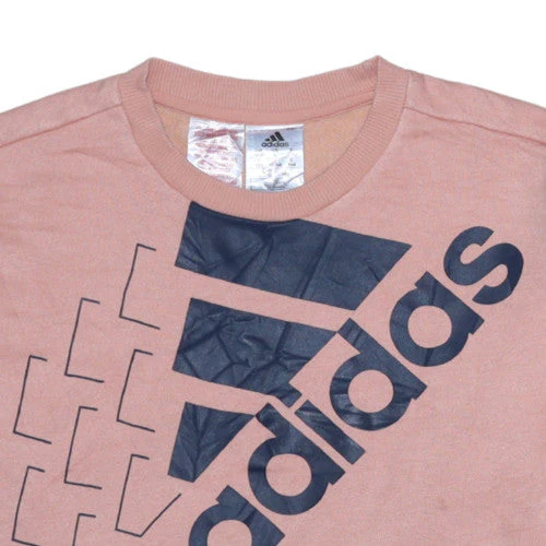 Adidas Boys Pink Logo Pullover Sweatshirt 13-14 Years Long Sleeve - Image 6