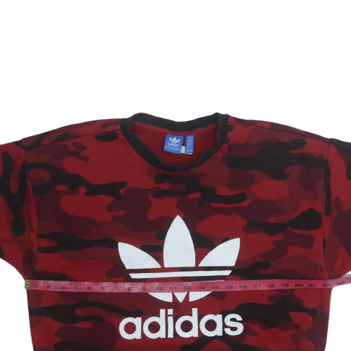 Adidas Boys Red Camo Crew Neck Pullover Sweatshirt Size 146 - Image 3