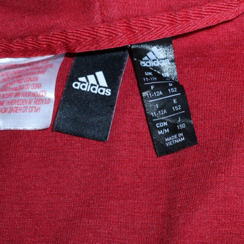 Adidas Boys Red Full Zip Hoodie 11-12 Years Munster Rugby Fleece Sweatshirt - Image 5