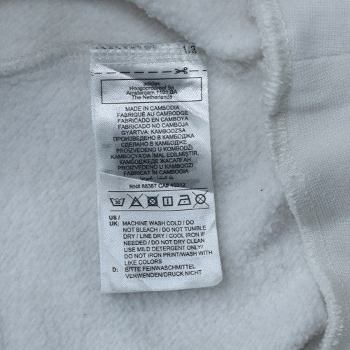 Adidas Boys White 13-14 Years Pullover Sweatshirt with Logo and Stripes - Image 6