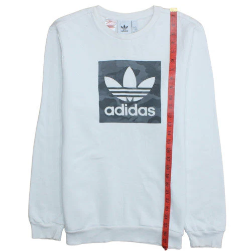 Adidas Boys White Crew Neck Sweatshirt XL 15-16 Years Logo Print - Image 3