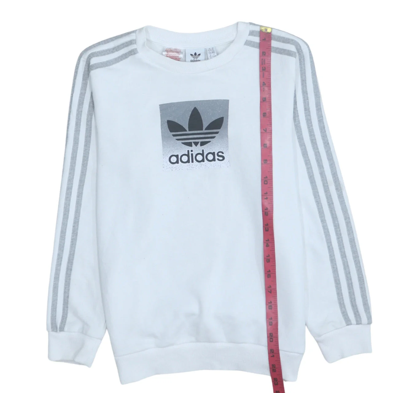 Adidas Boys White Long Sleeve Pullover Sweatshirt Size 11-12 Years - Image 3