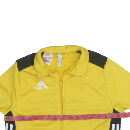 Adidas Boys Yellow Track Jacket 13-14 Years Full Zip Activewear Top - Image 2