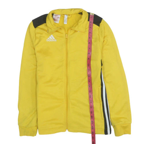 Adidas Boys Yellow Track Jacket 13-14 Years Full Zip Activewear Top - Image 3