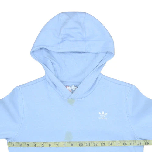 Adidas Girls Blue Pullover Hoodie Size 14 Years Fleece Logo Hooded Sweatshirt - Image 3