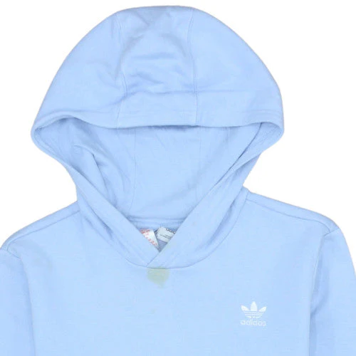 Adidas Girls Blue Pullover Hoodie Size 14 Years Fleece Logo Hooded Sweatshirt - Image 8