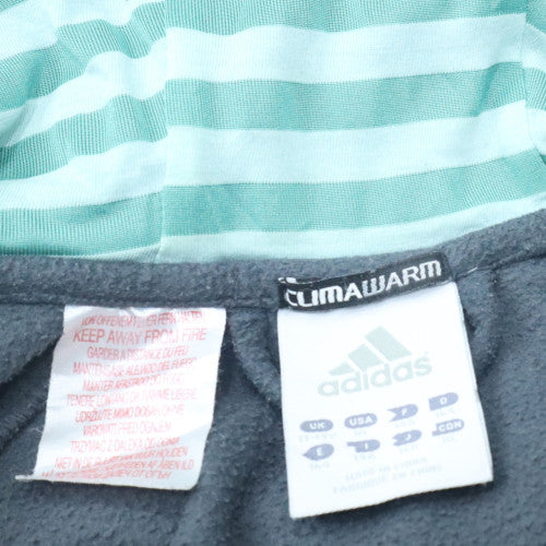 Adidas Girls Grey Fleece Hooded Full Zip Jacket 7-8 Years ClimaWarm - Image 5