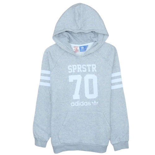 Adidas Girls Grey Hoodie XL 16 Years Pullover Fleece Hooded Sweatshirt