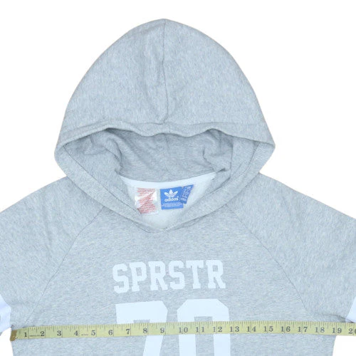 Adidas Girls Grey Hoodie XL 16 Years Pullover Fleece Hooded Sweatshirt - Image 2