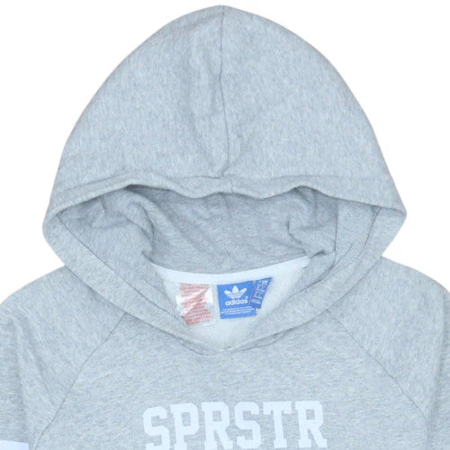 Adidas Girls Grey Hoodie XL 16 Years Pullover Fleece Hooded Sweatshirt - Image 6