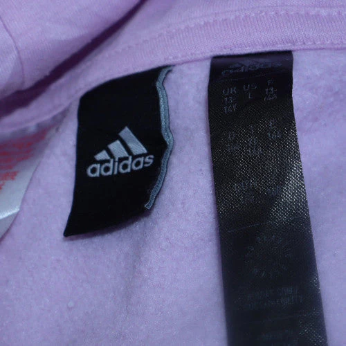 Adidas Girls Lilac and Black Colourblock Pullover Hoodie - Size 13-14 Years - Image 5