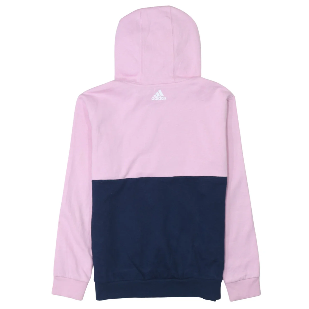 Adidas Girls Pink Colourblock Logo Pullover Hoodie Size 14 Years - Image 4