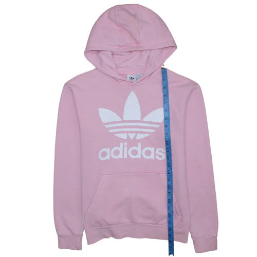 Adidas Girls Pink Hoodie 13-14 Years Pullover Logo Fleece Sweatshirt - Image 3