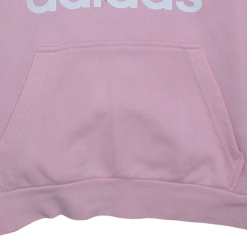 Adidas Girls Pink Hoodie 13-14 Years Pullover Logo Fleece Sweatshirt - Image 8