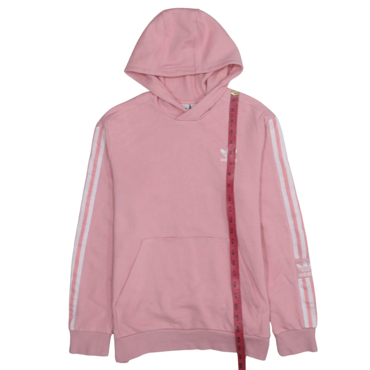 Adidas Girls Pink Pullover Hoodie 13-14 Years Long Sleeve Sportswear - Image 3