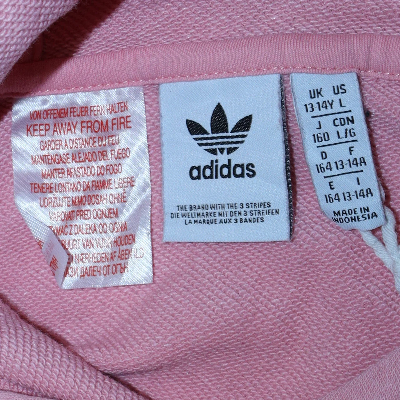 Adidas Girls Pink Pullover Hoodie 13-14 Years Long Sleeve Sportswear - Image 5