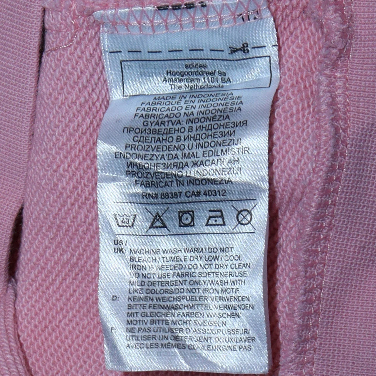 Adidas Girls Pink Pullover Hoodie 13-14 Years Long Sleeve Sportswear - Image 6