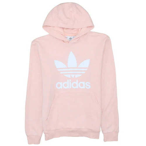 Adidas Girls Pink Pullover Hoodie 14-15 Years Classic Logo Cotton Blend