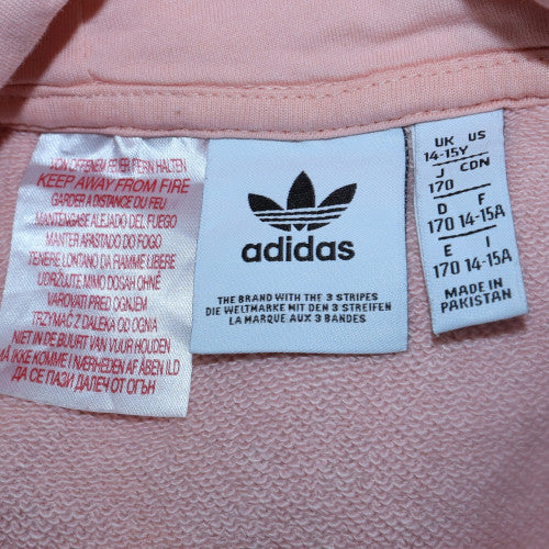 Adidas Girls Pink Pullover Hoodie 14-15 Years Classic Logo Cotton Blend - Image 5