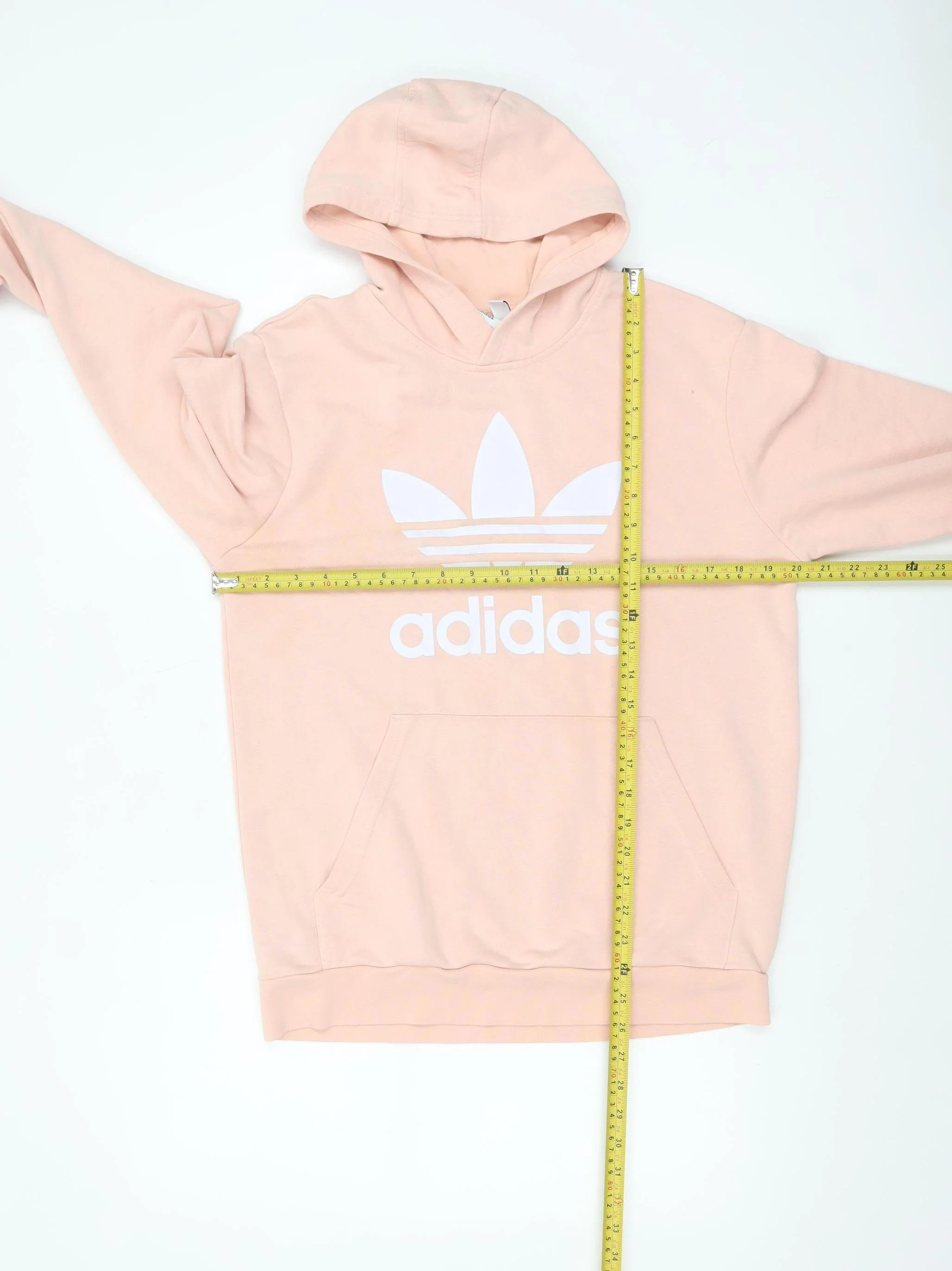 Adidas Girls Pink Pullover Hoodie XL 15-16 Years Cotton Blend Logo - Image 2
