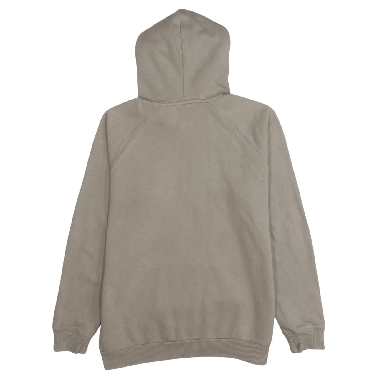 adidas Men Beige Pullover Hoodie Medium Logo Fleece Sweatshirt - Image 4