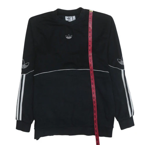 Adidas Men Black Crew Neck Pullover Sweatshirt Size M - Image 2