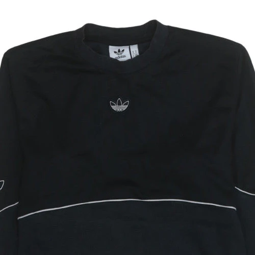 Adidas Men Black Crew Neck Pullover Sweatshirt Size M - Image 8