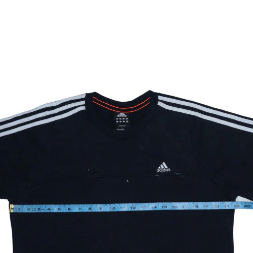 Adidas Men Black Crew Neck Pullover Sweatshirt Size M Sports Fleece - Image 2