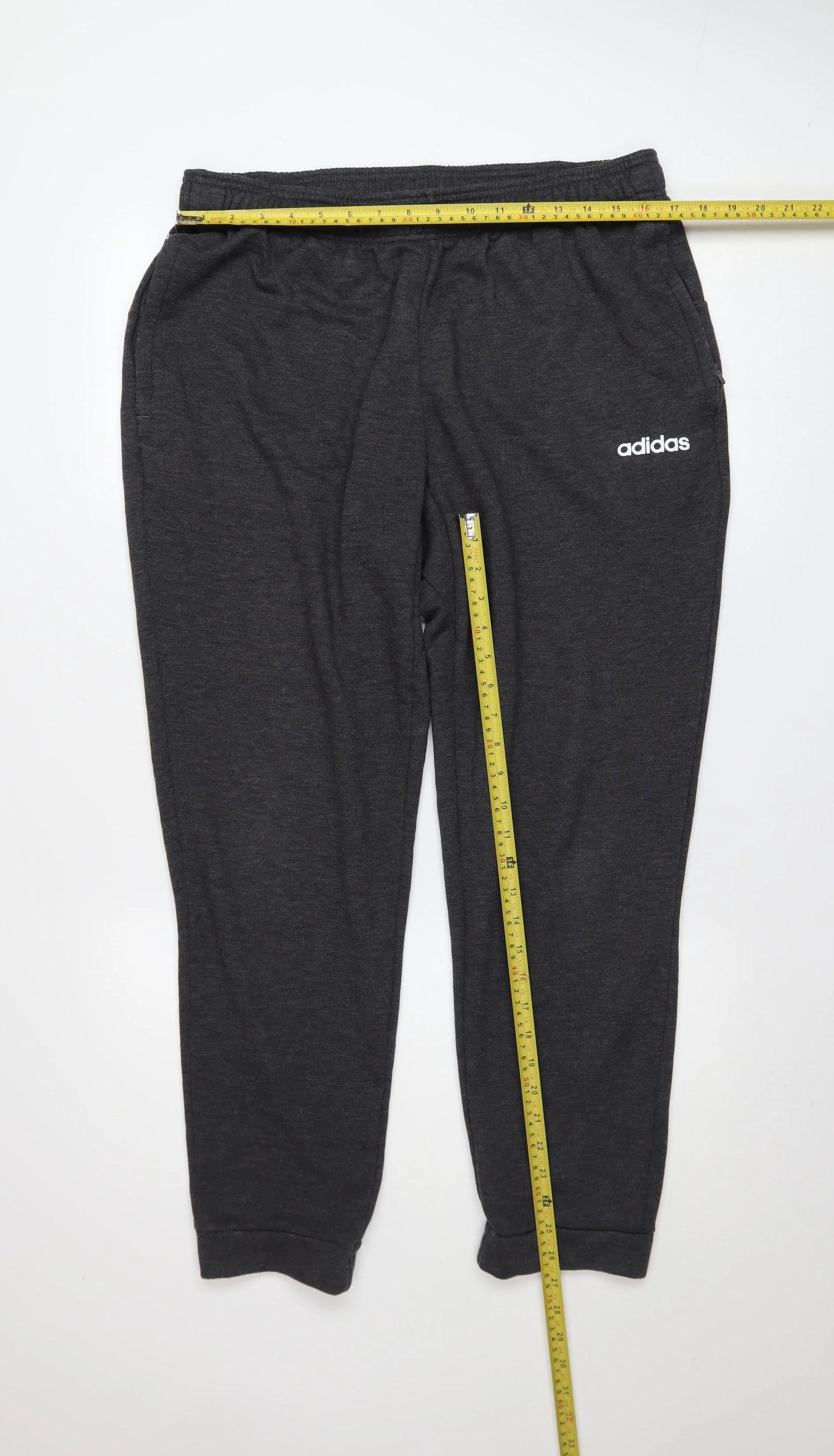 Adidas Men Black Jogger Sweatpants Size M Elastic Waist - Image 2