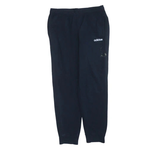 Adidas Men Black L Jogger Sweatpants Elastic Waist Fleece Lined