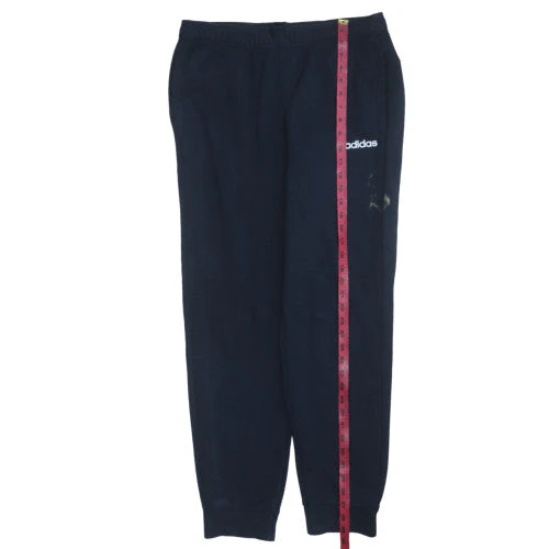 Adidas Men Black L Jogger Sweatpants Elastic Waist Fleece Lined - Image 2