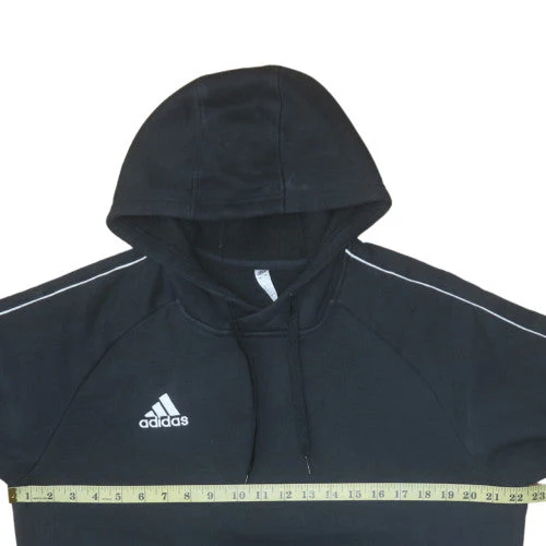 Adidas Men Black Pullover Hoodie L Fleece Sportswear Sweatshirt - Image 2