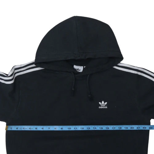 adidas Men Black Pullover Hoodie Medium Sports Fleece Sweatshirt - Image 2