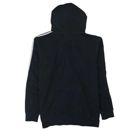 adidas Men Black Pullover Hoodie Medium Sports Fleece Sweatshirt - Image 4