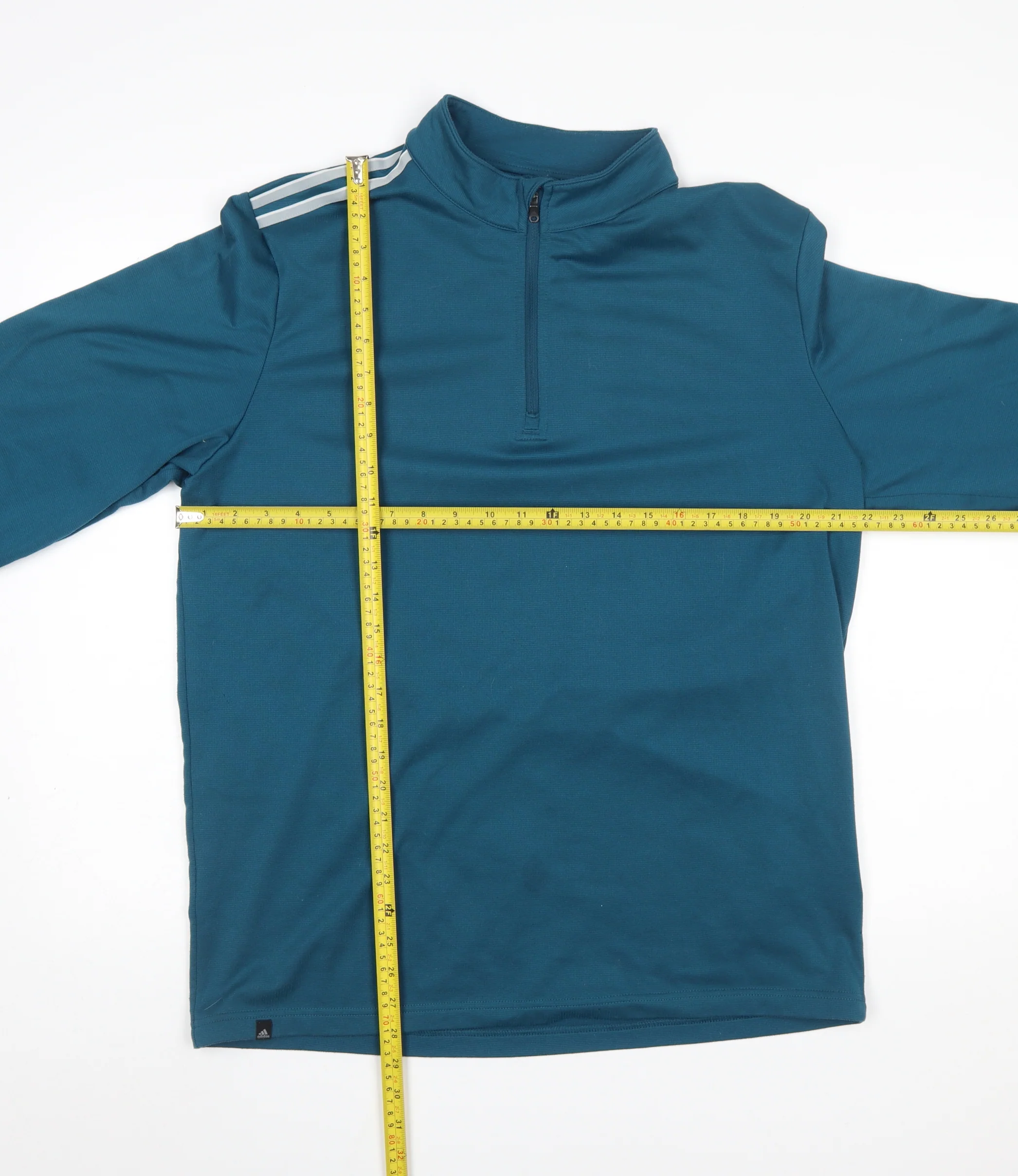 Adidas Men Blue 1/4 Zip Sports Sweatshirt Size M Long Sleeve - Image 2