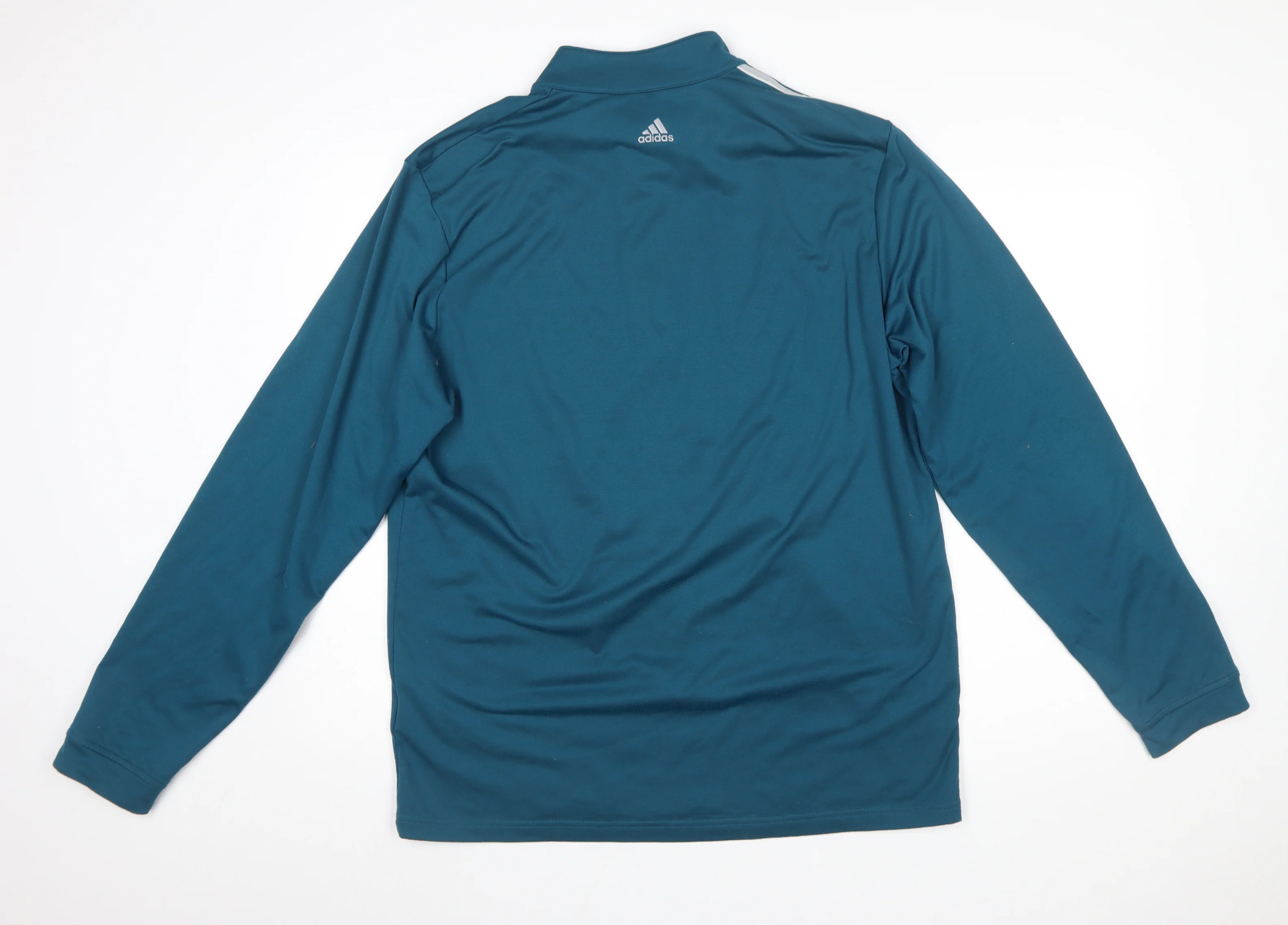 Adidas Men Blue 1/4 Zip Sports Sweatshirt Size M Long Sleeve - Image 3