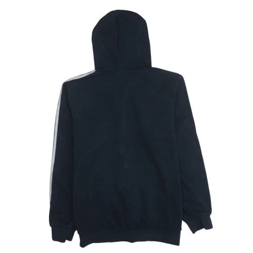 Adidas Men Blue Full Zip Hooded Sweatshirt L Fleece Regular Fit - Image 4