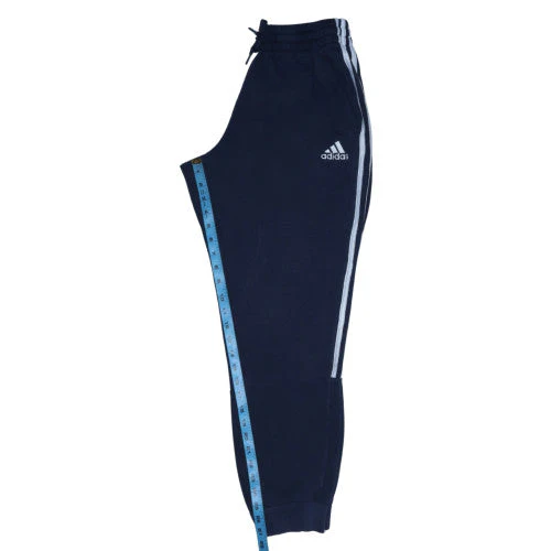 Adidas Men Blue Jogger Sweatpants M Regular Fit Fleece Trousers - Image 3