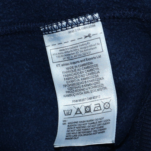 Adidas Men Blue Pullover Hoodie Fleece Logo M Regular Fit - Image 5