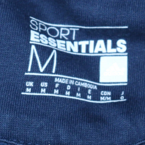 Adidas Men Blue Pullover Hoodie Fleece Logo M Regular Fit - Image 6