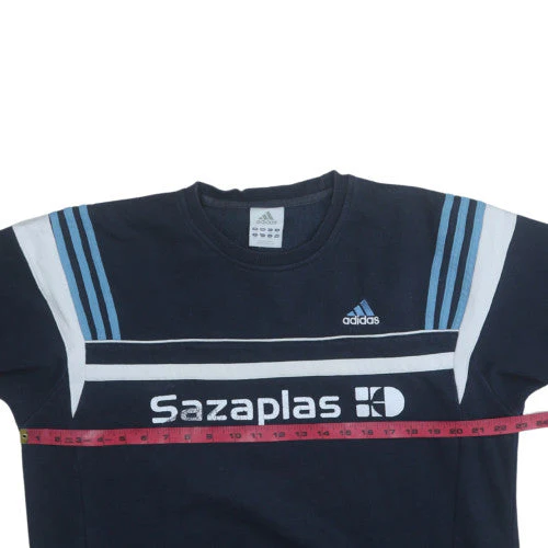 Adidas Men Blue XL Pullover Crew Neck Logo Sweatshirt - Image 2
