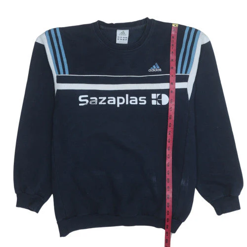 Adidas Men Blue XL Pullover Crew Neck Logo Sweatshirt - Image 3