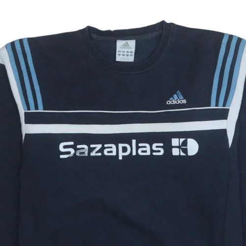 Adidas Men Blue XL Pullover Crew Neck Logo Sweatshirt - Image 7
