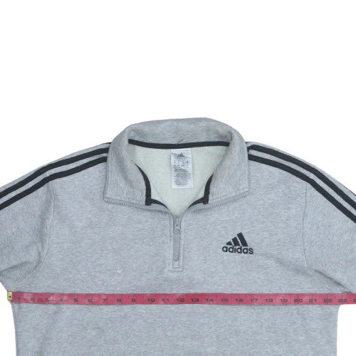 Adidas Men Grey 1/2 Zip Sweatshirt Size M Sports Fleece - Image 2